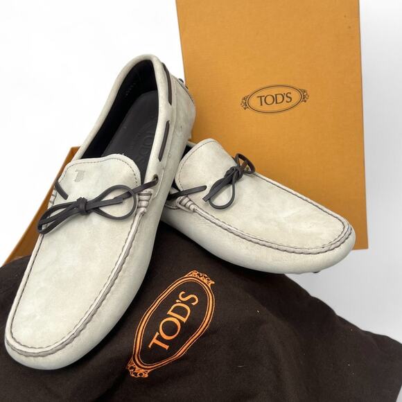 Tod'sMen's 7.5Ivory Gommino Driving ShoesLoafers Slip On Suede